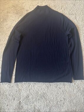 Jones & Co Women's Merino Wool Navy Turtleneck Sweater Size M